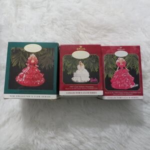 Hallmark Barbie Club Edition Ornaments Set of 3 1996 1997 1998